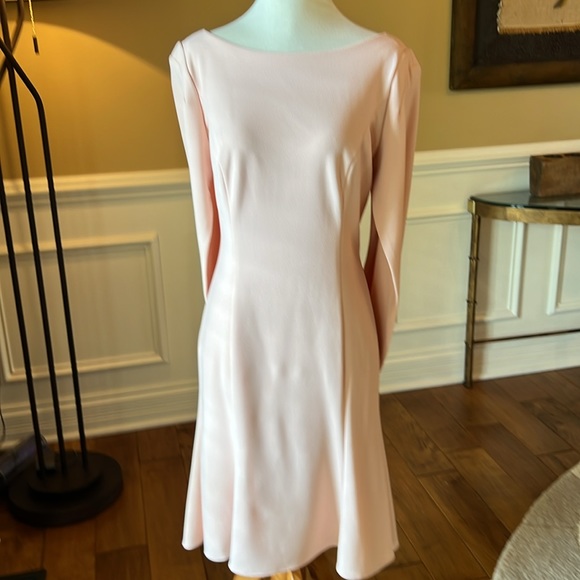 Betsy & Adam Draped Shell Pink MOB Dress - Picture 6 of 13